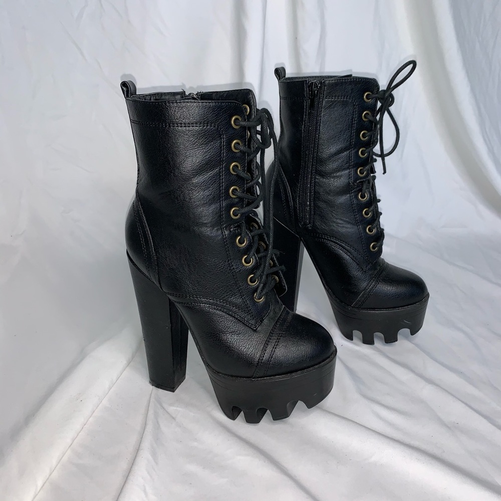 Black high heel boots